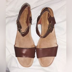 American Eagle Faux Leather Platform Strappy Sandals Women's Size 9.5